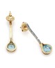 Blue Zircon and Blue Diamond Drop Earrings